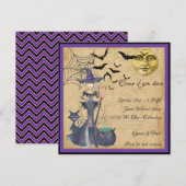 Kom als je durft heks Halloween Party Kaart (Voorkant / Achterkant)