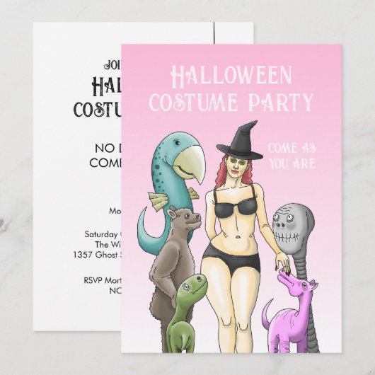 Kom als je een Halloween feest bent Kaart (Voorkant / Achterkant)