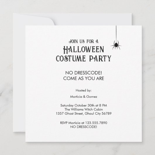 Kom als je een Halloween feest bent Kaart (Achterkant)