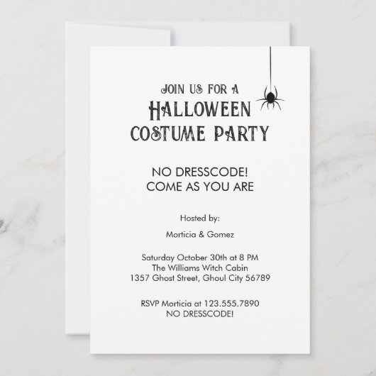Kom als je Halloween uitnodiging bent (Achterkant)