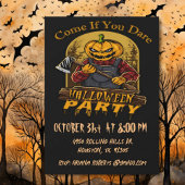 Kom als je kwaad pompoen Halloween feest durft Kaart