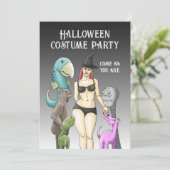 Kom als jezelf Halloween uitnodiging (Staand voorkant)