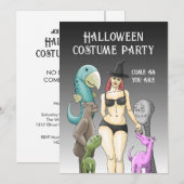 Kom als jezelf Halloween uitnodiging (Voorkant / Achterkant)