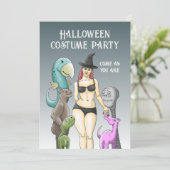 Kom als jezelf Halloweenfeest Kaart (Staand voorkant)