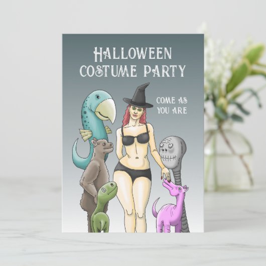 Kom als jezelf Halloweenfeest Kaart (Staand voorkant)