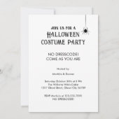 Kom als jezelf Halloweenfeest Kaart (Achterkant)