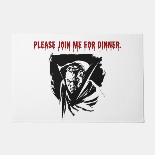 Kom alsjeblieft bij me voor het diner vampier deurmat (Voorkant)