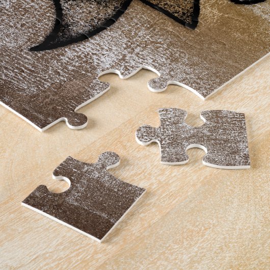 Kom alsjeblieft in de Abstracte Jigzaag Puzzle Legpuzzel (Zijkant)