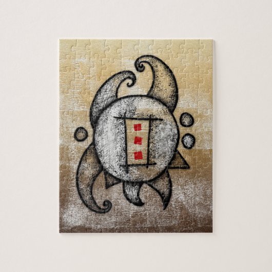 Kom alsjeblieft in de Abstracte Jigzaag Puzzle Legpuzzel (Verticaal)