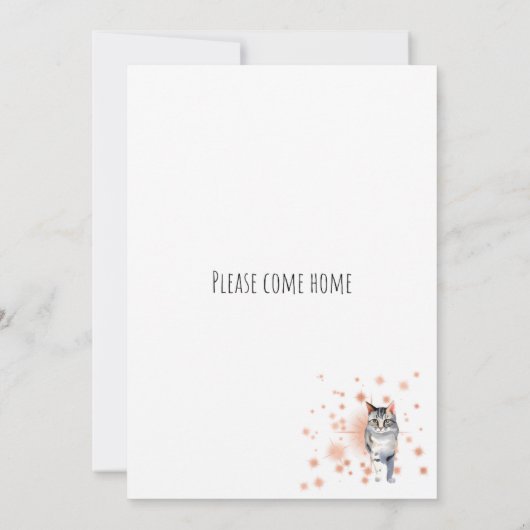 Kom alsjeblieft naar huis kaart (Achterkant)