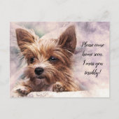 Kom alsjeblieft snel naar huis als ik je verschrik briefkaart (Voorkant)