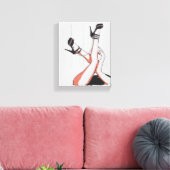 Kom baby laten we spelen, kinky meisje poseren can canvas afdruk (Insitu (Woonkamer))