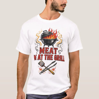 Kom bij de grill voor vlees Funny BBQ shirt