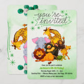 Kom bij de roedel Safari Dieren Feestje Kaart (Voorkant / Achterkant)