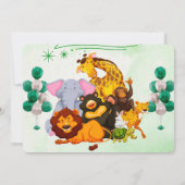 Kom bij de roedel Safari Dieren Feestje Kaart (Achterkant)