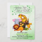 Kom bij de roedel Safari Dieren Feestje Kaart (Voorkant)