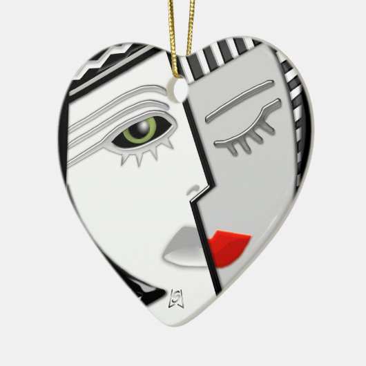 Kom bij elkaar (fan pull) keramisch ornament (Links)