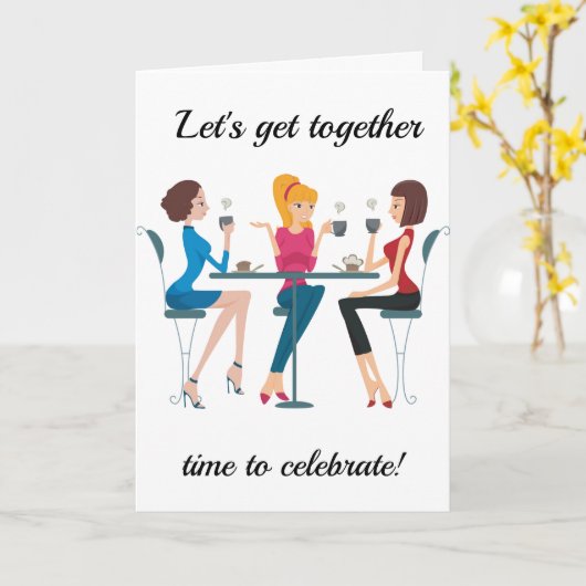 KOM BIJ ELKAAR OM UW ***40e** VERJAARDAG TE VIEREN Kaart (Gele Bloem)