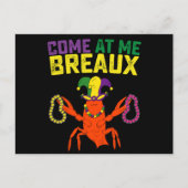 Kom bij me Breaux Crawfish Mardi Gras Carnaval Briefkaart (Voorkant)