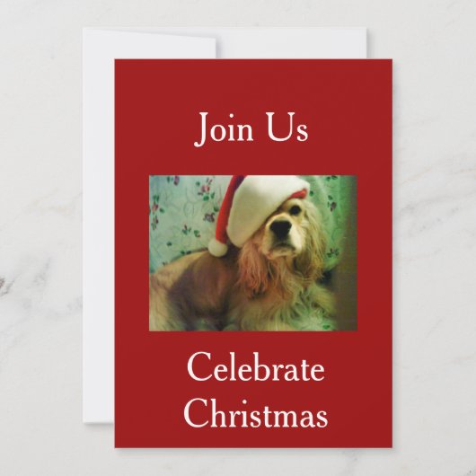 KOM BIJ ONS AAN DE CELEBRATE CHRISTMAS-INVITATIE KAART (Voorkant)