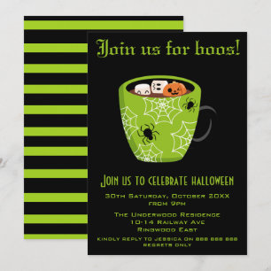 KOM BIJ ONS AAN VOOR BOOS HALLOWEEN PARTIJ KAART