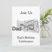 KOM BIJ ONS AAN VOOR "DAD'S BIRTHDAY"-INVITATIE KAART (Staand voorkant)