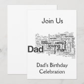 KOM BIJ ONS AAN VOOR "DAD'S BIRTHDAY"-INVITATIE KAART (Voorkant / Achterkant)