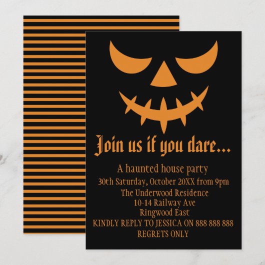 KOM BIJ ONS ALS JE HALLOEEN VAN PARTIJEN HEBT KAART (Voorkant / Achterkant)