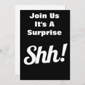 KOM BIJ ONS ***HET IS EEN VERRASSING** PARTIJINVIT FEESTDAGENKAART (Voorkant / Achterkant)