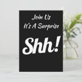 KOM BIJ ONS ***HET IS EEN VERRASSING** PARTIJINVIT FEESTDAGENKAART (Staand voorkant)