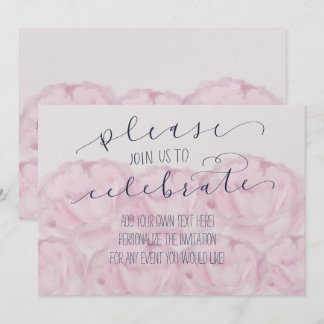 Kom bij ons om kalligrafie en pioenrozen te vieren kaart