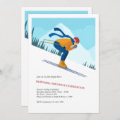 Kom bij ons op de pistes Feestelijke uitnodiging (Voorkant / Achterkant)