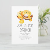 Kom bij ons voor Brunch Feest Uitnodiging Template (Staand voorkant)