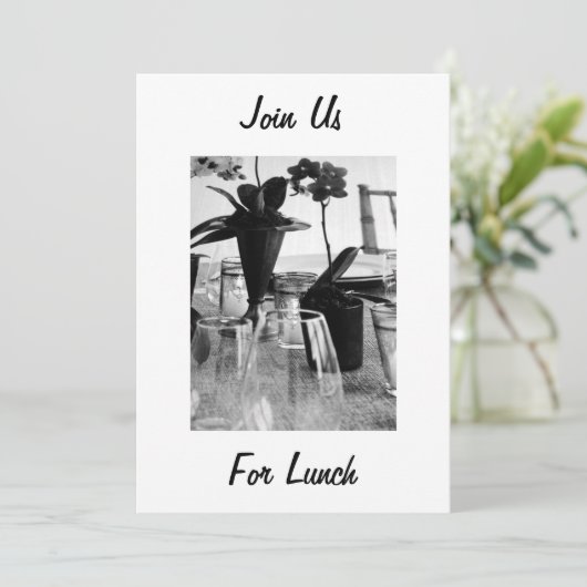 KOM BIJ ONS VOOR DE LUNCH - INVITATIE KAART (Staand voorkant)