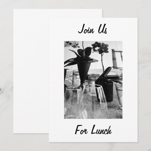 KOM BIJ ONS VOOR DE LUNCH - INVITATIE KAART (Voorkant / Achterkant)