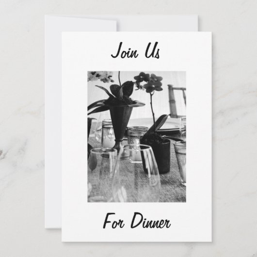 KOM BIJ ONS VOOR DINER - INVITATIE KAART (Voorkant)