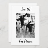 KOM BIJ ONS VOOR DINER - INVITATIE KAART (Voorkant / Achterkant)