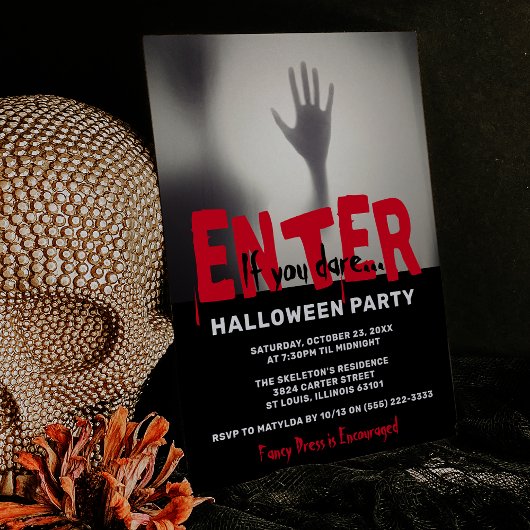 Kom binnen als je durft Halloween-feest Kaart