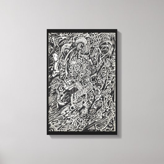 Kom binnen, De Microdot Man Canvas Print (Voorkant)