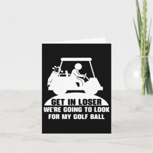 Kom binnen, loser, golfkarretje golfer zoek naar m kaart