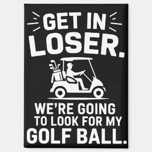 Kom binnen, loser golfkarretje, zoek mijn bal golf magneet