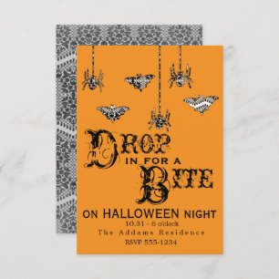 Kom binnen voor een Bite - Elegant Spider Invite Kaart