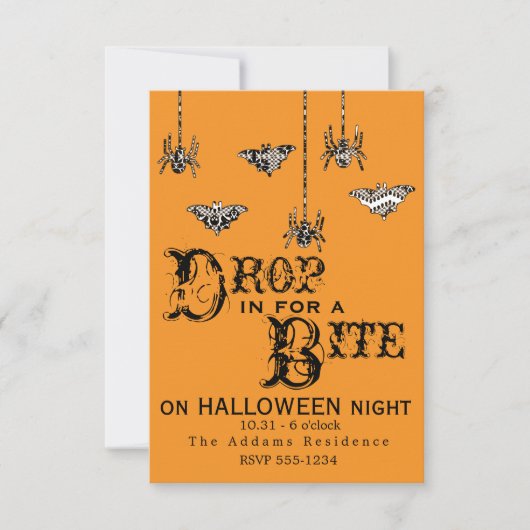 Kom binnen voor een hapje - Elegant Spider Invite Kaart (Voorkant)