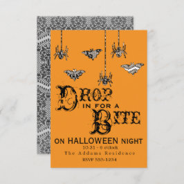 Kom binnen voor een hapje - Elegant Spider Invite Kaart