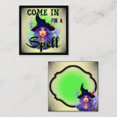 Kom binnen voor een spreuk _ Halloween Notitiekaartje (Voorkant / Achterkant)