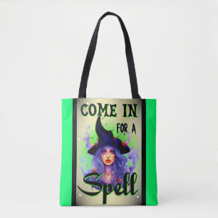 Kom binnen voor een spreuk _ Halloween Tote Bag
