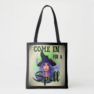 Kom binnen voor een spreuk _ Halloween Tote Bag