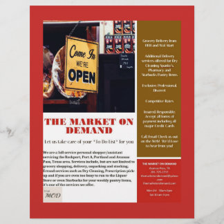 Kom binnen, we zijn open. flyer