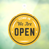 Kom binnen Wij zijn open Nep rond houten Raamsticker (Vel 3)