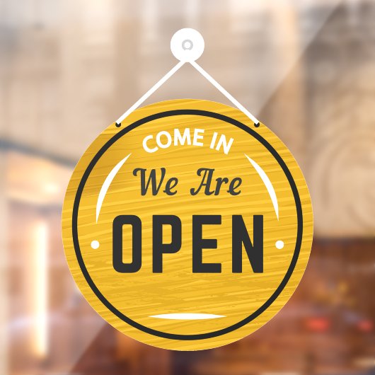 Kom binnen Wij zijn open Nep rond houten Raamsticker (Vel 2)
